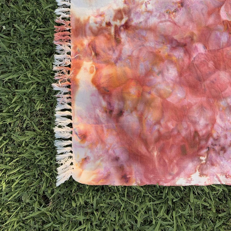 Handwoven and hand-dyed 100% cotton area rug from Raspberry Leto, 3&