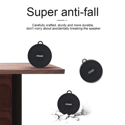 Lilac Milo waterproof portable sport Bluetooth speaker with bike mount, showing the compact device attached to a bicycle handlebar.