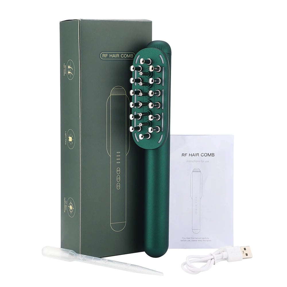 Maroon Asteria Electric RF Hair Care Comb with micro current massage feature and hair conditioner for scalp and hair health.