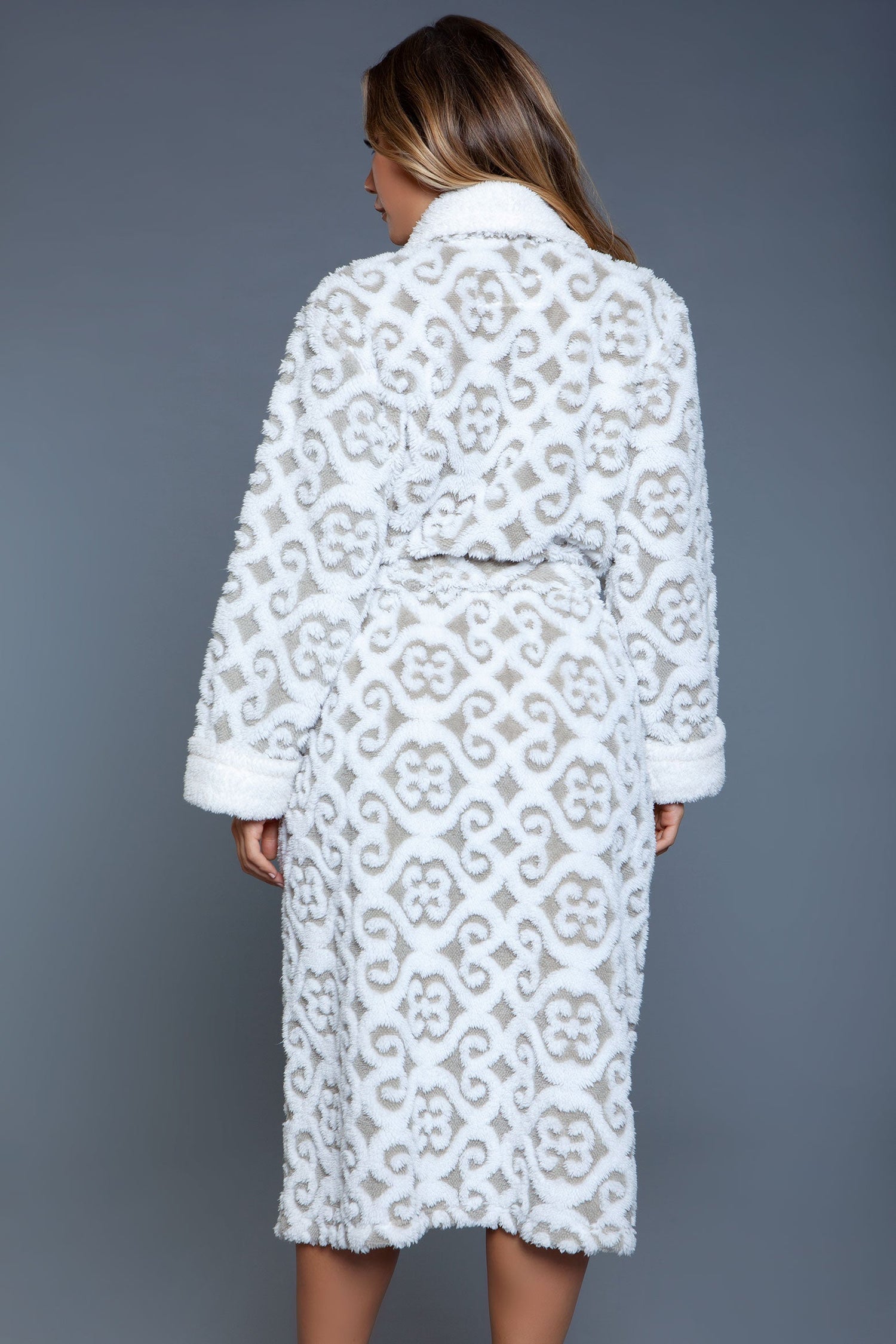 Magenta Caeneus Kimmie Sleepwear Robe in soft fabric, shown folded with a relaxed fit and cozy design for comfortable lounging.