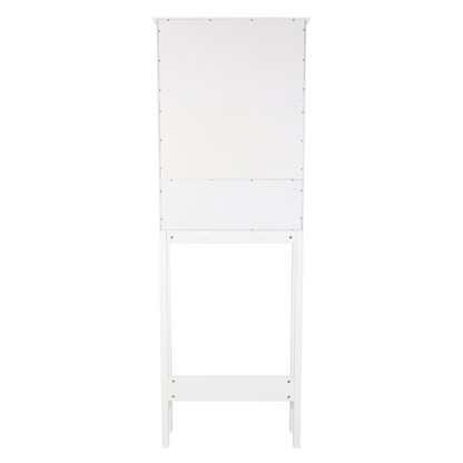 Lilac Milo bathroom double door fork toilet cabinet with sleek white finish and storage compartments for bathroom organization.