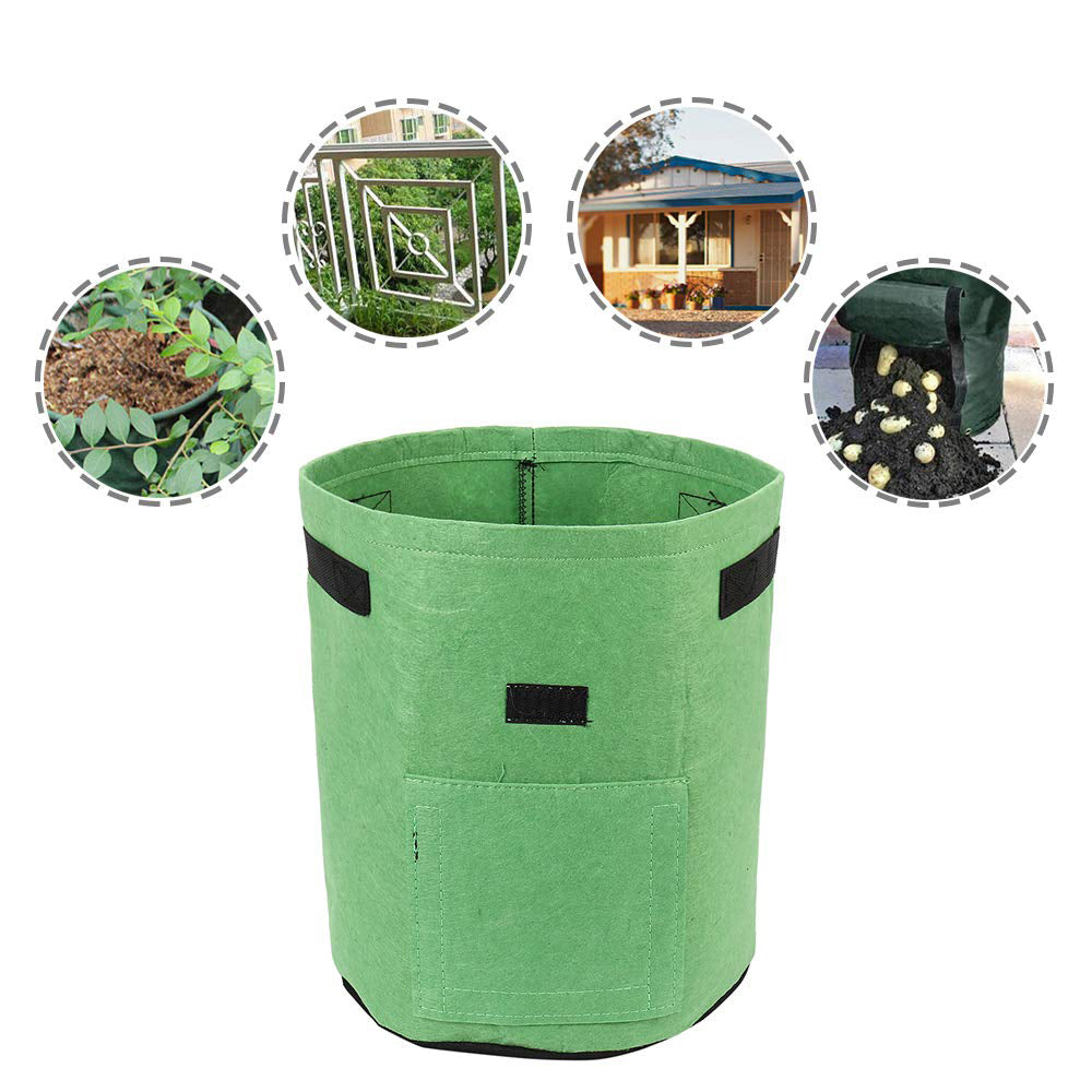 Teal Simba portable garden plant bag for potatoes, durable fabric, with visible handles for easy planting and transport.