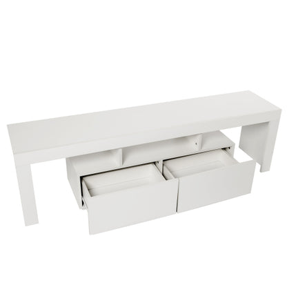 Modern TV stand with LED lighting by Teal Simba, featuring sleek design and ample storage for entertainment essentials.