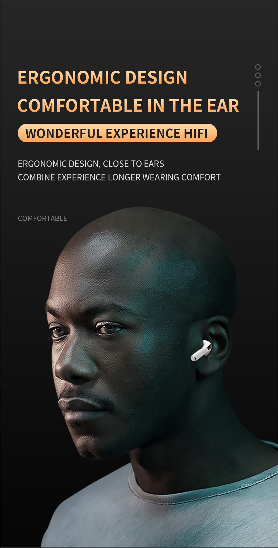 Lilac Milo TWS wireless headphones with built-in mic for Apple iPhone and Huawei, featuring sleek black design and compact earbuds.