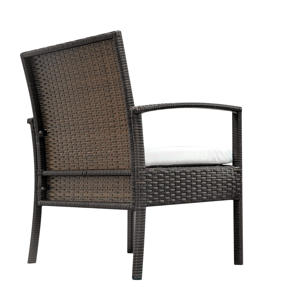 Rattan coffee table from Lilac Milo home garden sofa set, stylish outdoor furniture for relaxing garden or patio spaces.