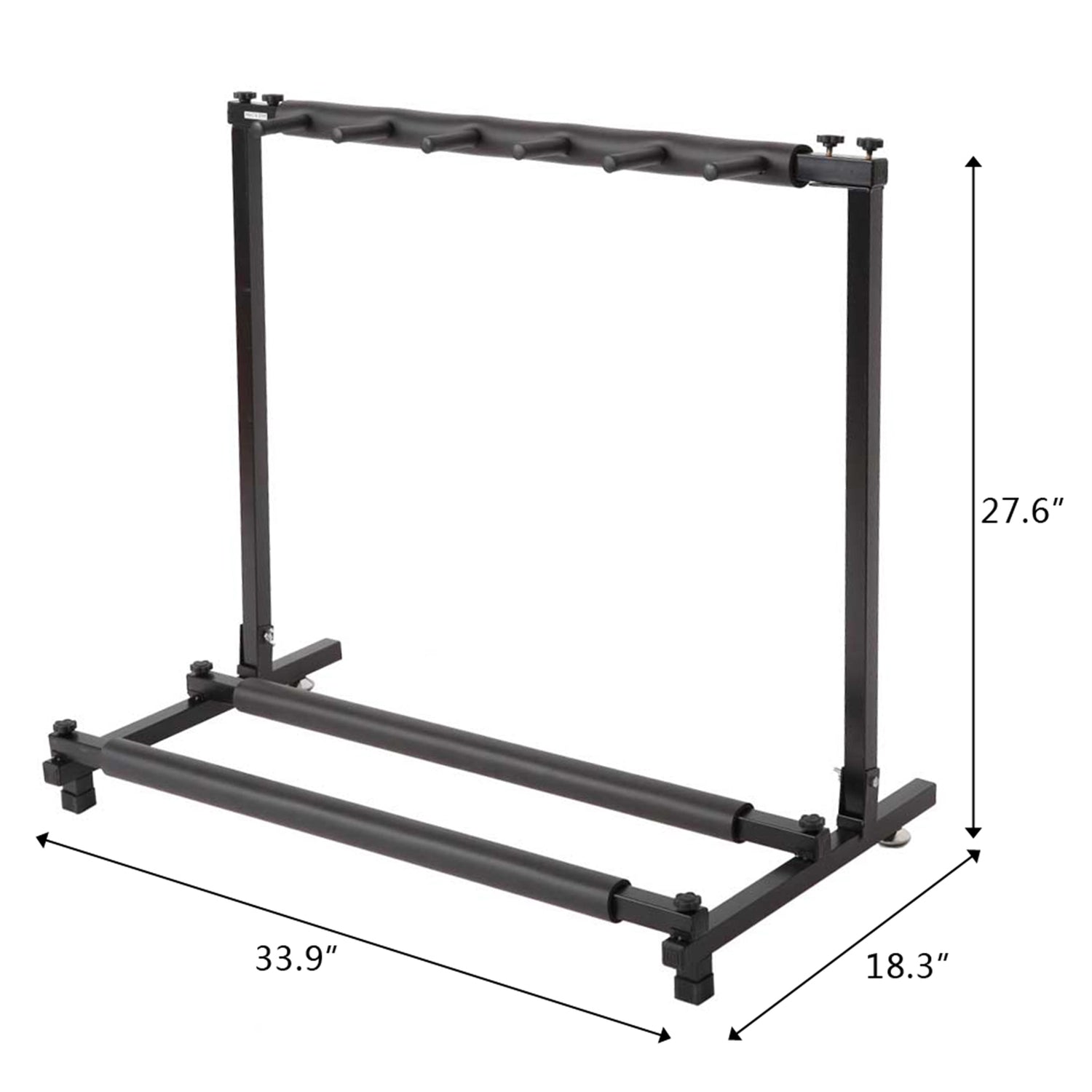 Lilac Milo triple folding guitar holder rack stand with three slots for guitars, designed for home and garden storage.