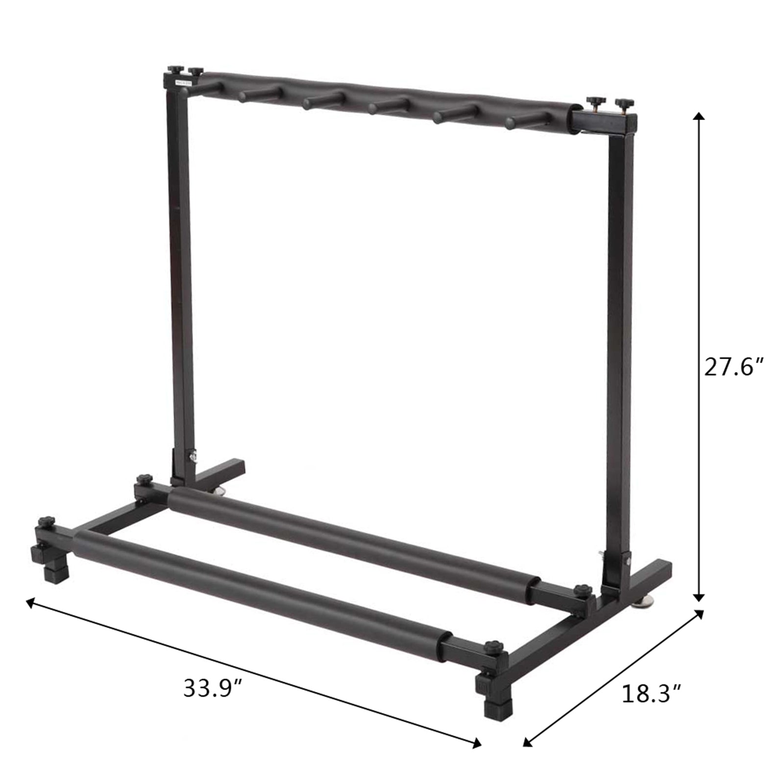 Lilac Milo triple folding guitar holder rack stand with three slots for guitars, designed for home and garden storage.