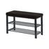 Teal Simba bedroom storage bench with shelf for shoes, featuring a cushioned seat and organized shoe storage underneath.