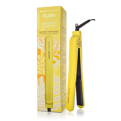 Sky Blue Thrace Endless Summer Pastels FlatIron for hair styling, featuring a sleek, pastel-colored hair straightener with digital controls.