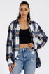 Lime Milo Boyfriend Oversized Soft Flannel Shacket in a cozy, plaid design, featuring a relaxed fit and button front.