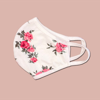 Pack of 25 Indigo Arrowwood floral fabric face masks, washable and reusable, with colorful floral designs.