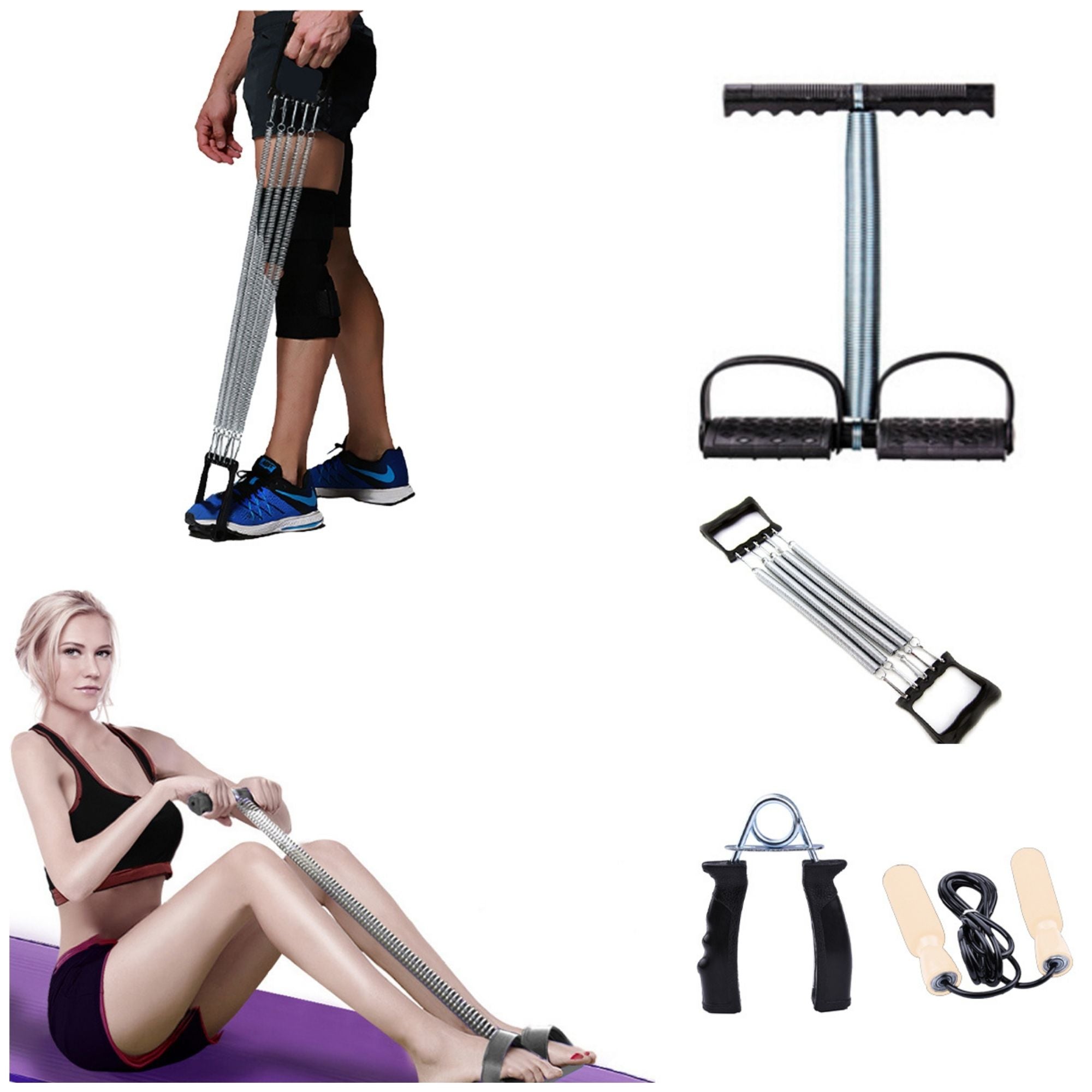 Copper Hecuba 4-piece fitness bundle with workout equipment and accessories for home exercise and strength training.