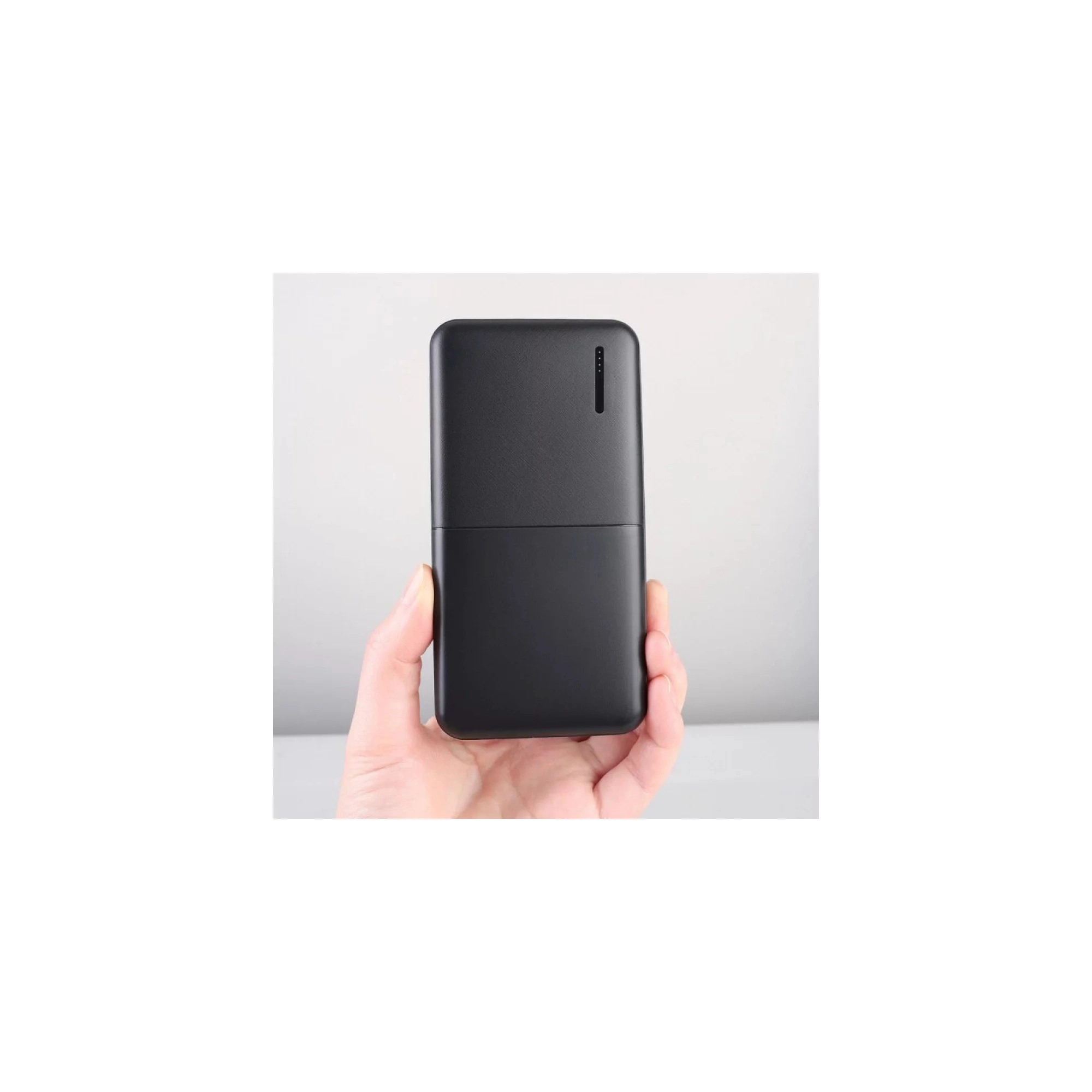 Lilac Milo power bank with dual USB fast charging ports, compact tech accessory for portable device charging.