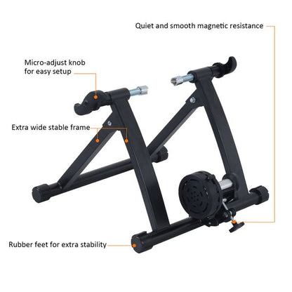 Indoor magnetic bike trainer by Taupe Shadow, folding design with exercise bicycle setup and magnetic resistance for cycling workouts.