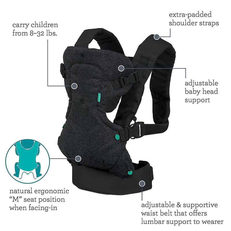 Lilac Milo portable ergonomic baby carrier with airy design and convertible hip seat for comfortable baby carrying.