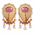 Gray Chloe fashionable earrings for modern women, stylish dangling jewelry with intricate design visible on white background.