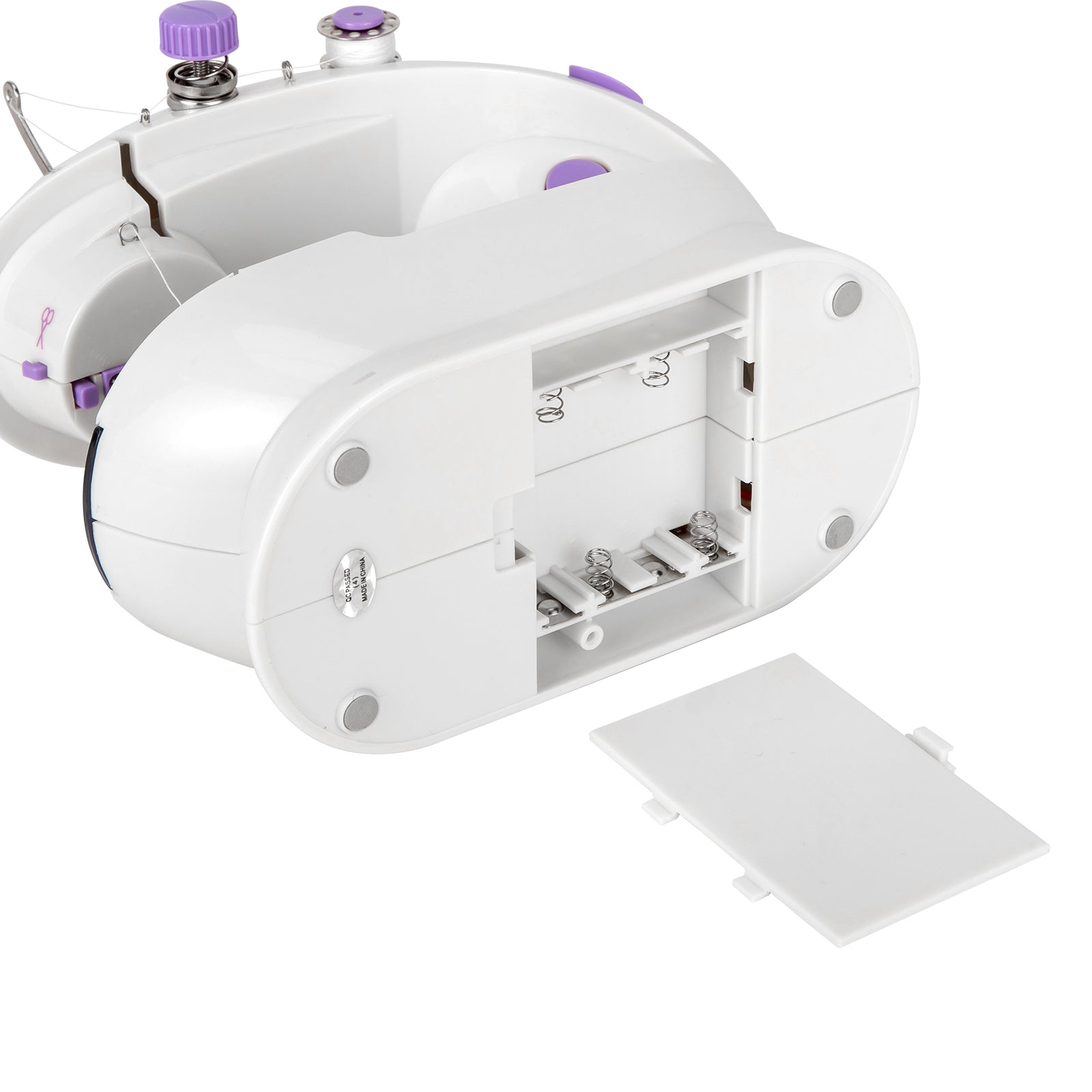 Lilac Milo portable desktop sewing machine with extension table, compact home sewing tool for household sewing projects.