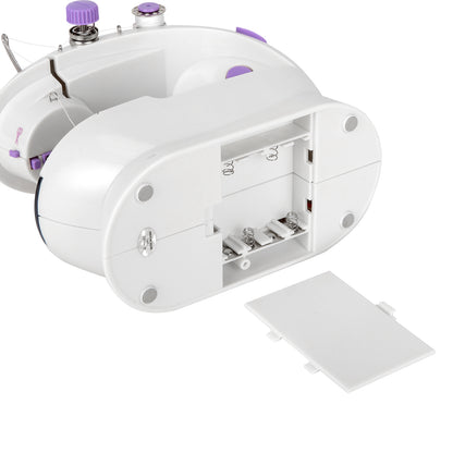 Lilac Milo portable desktop sewing machine with extension table, compact home sewing tool for household sewing projects.