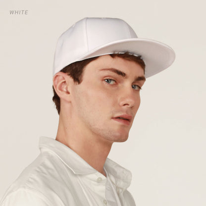 Crimson Hector classic flat bill snapback hat with adjustable polyester fit and breathable fabric, shown from the front view.