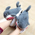 Fuchsia Molly Shark slippers with detailed shark design, soft fabric, and comfortable sole for cozy indoor wear.