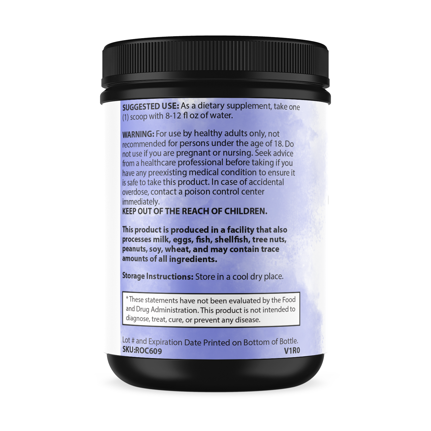 Container of Erin Chaos Pure Creatine powder for sports nutrition, with a white scoop and label visible in the image.