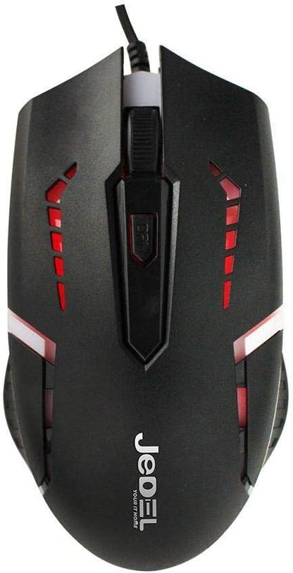 Scarlet Ares Jedel GK100 white gaming keyboard and mouse bundle, showing sleek tech accessories with illuminated keys and ergonomic design.