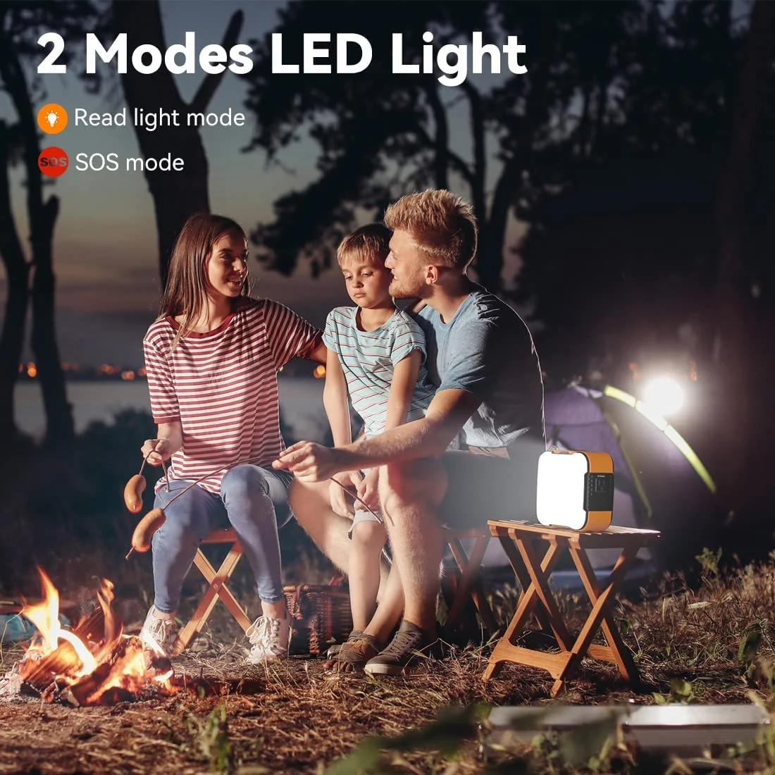 Lilac Milo 98Wh portable power station with multiple ports, compact emergency power supply for charging devices on the go.