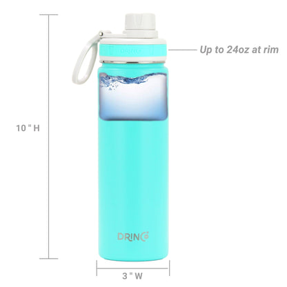 Orchid Lavender DRINCO® 22oz teal stainless steel sport water bottle with a sleek, insulated design for active hydration.