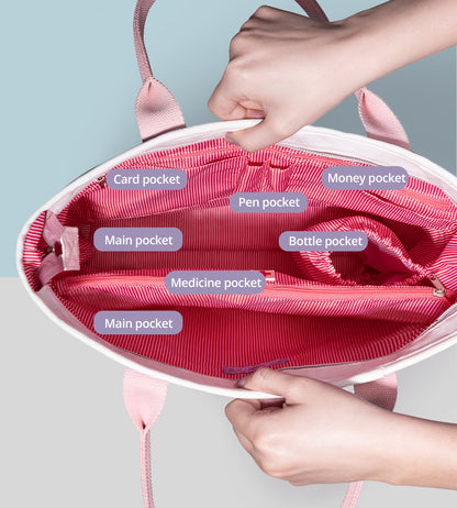 Maroon Chronos maternity hospital bag for kids and babies, featuring multiple compartments and a sturdy design in the image.