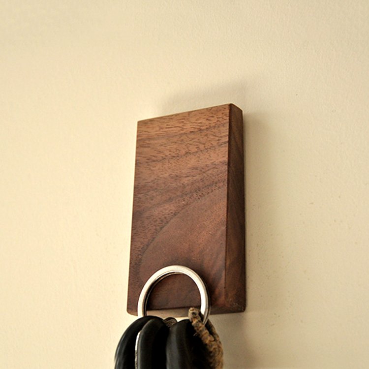 Walnut Fuchsia Molly magnet key holder with multiple hooks, perfect for home organization and stylish decor in the home and garden.