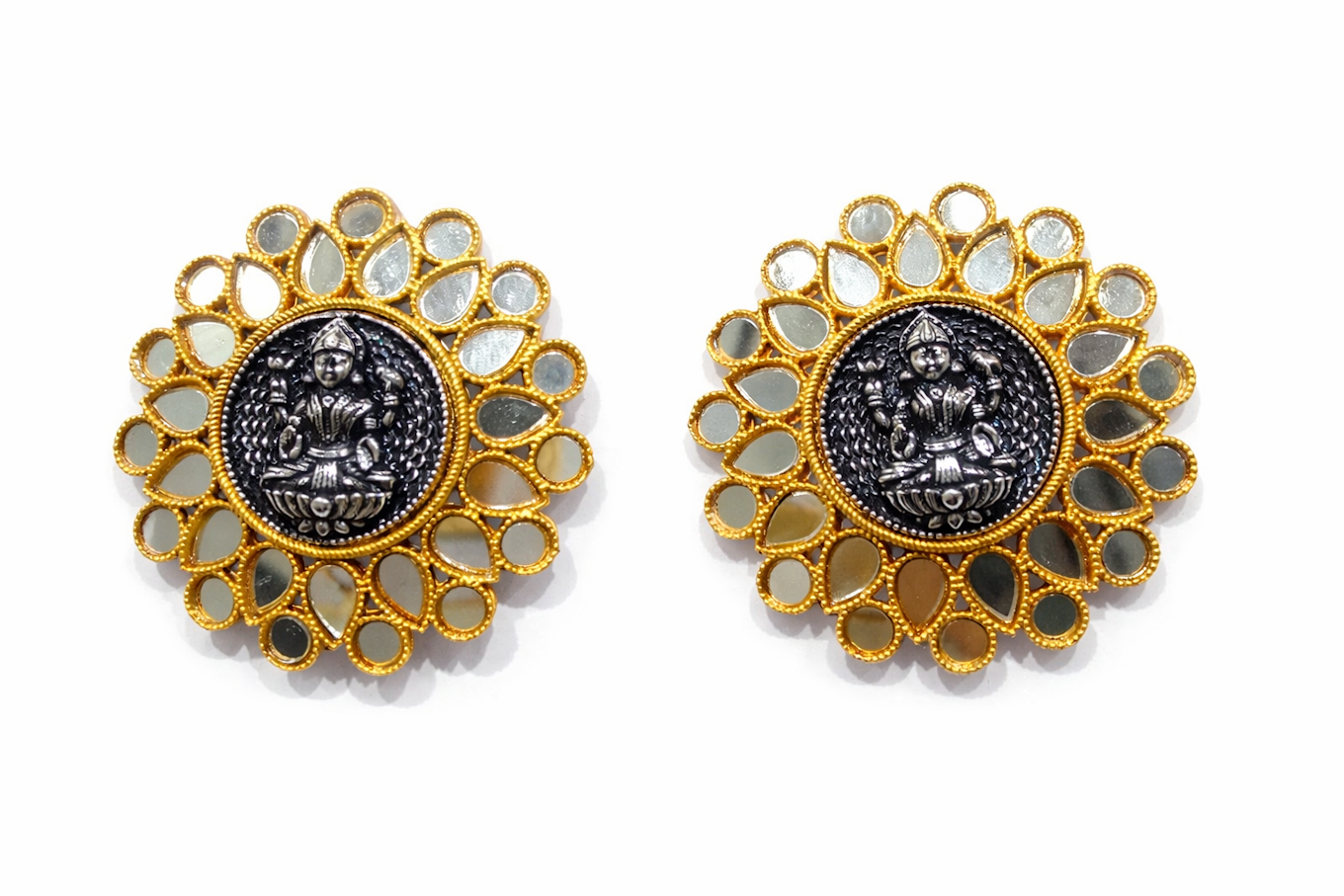 Gray Chloe oxidised earrings for women with intricate design and silver finish, stylish jewelry accessory for women