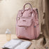 Maroon Chronos stylish large diaper bag with multiple compartments, perfect for parenthood and accessory organization.