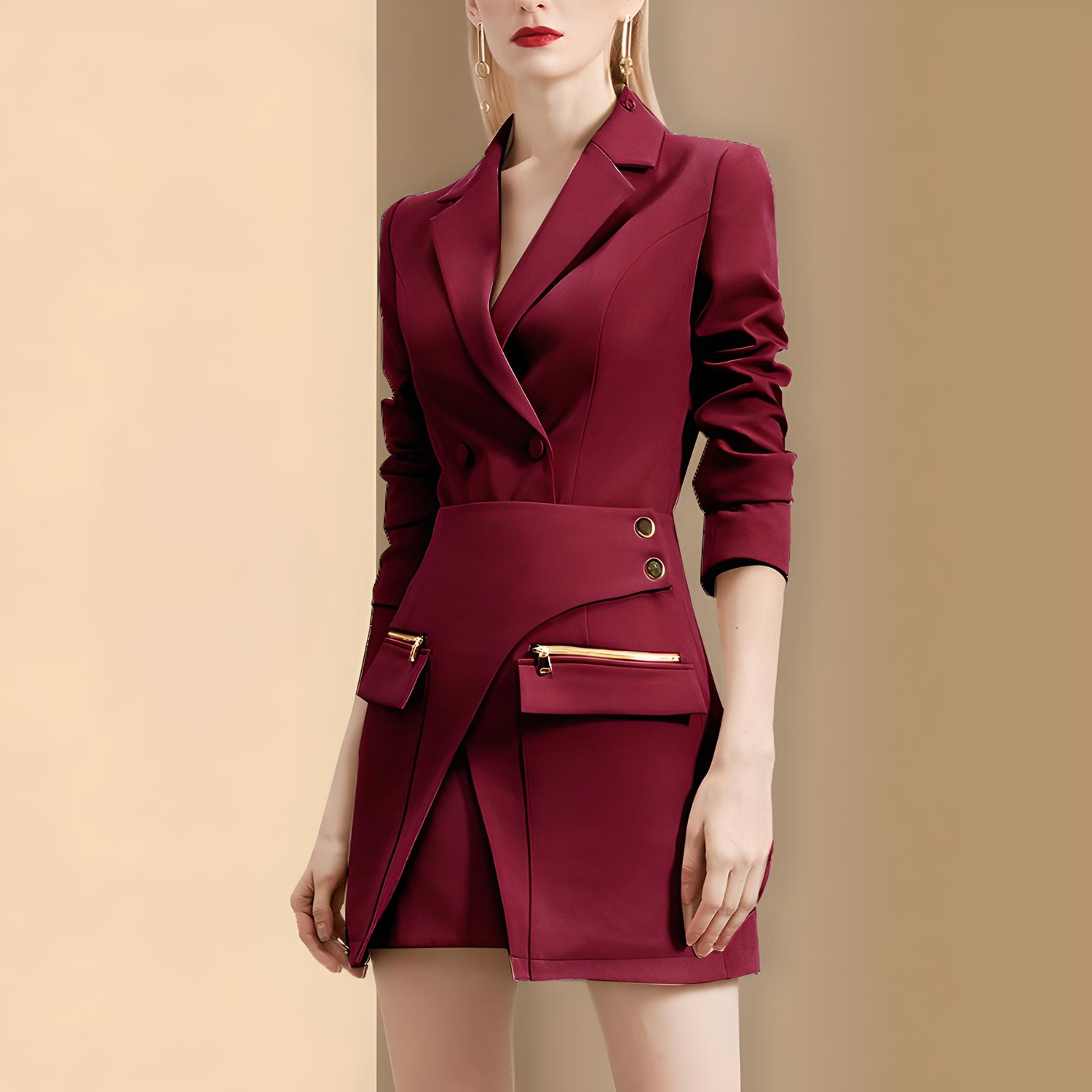 Carmine Juneberry Royal Edge™ OL skirt suit Haute Edition 25 matching set, featuring a tailored blazer and pencil skirt in elegant fabric.
