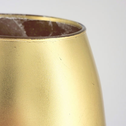 White Zeus Amaryllis 12-inch gold gilded glass bullet vase for elegant home decor with a sleek, modern design.