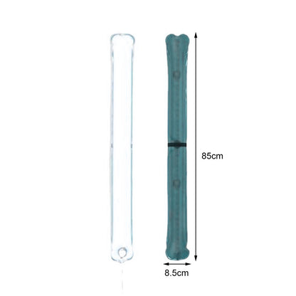 Teal Simba portable inflatable camping lamp glowing with bright light, ideal for outdoor camping and sports activities.