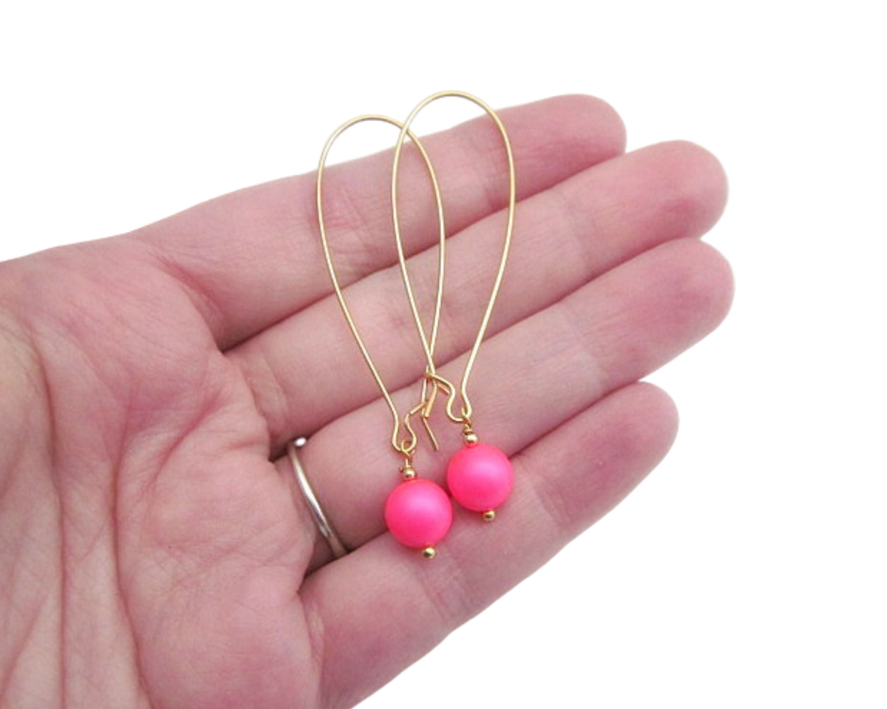 Mint Green Briseis neon bead dangle earrings with vibrant beads and stylish design, perfect for a bold accessory look.