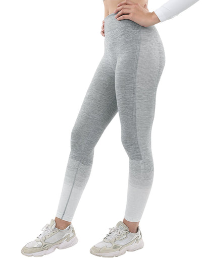Lazurite Bocana Seamless Leggings in grey and white, women&