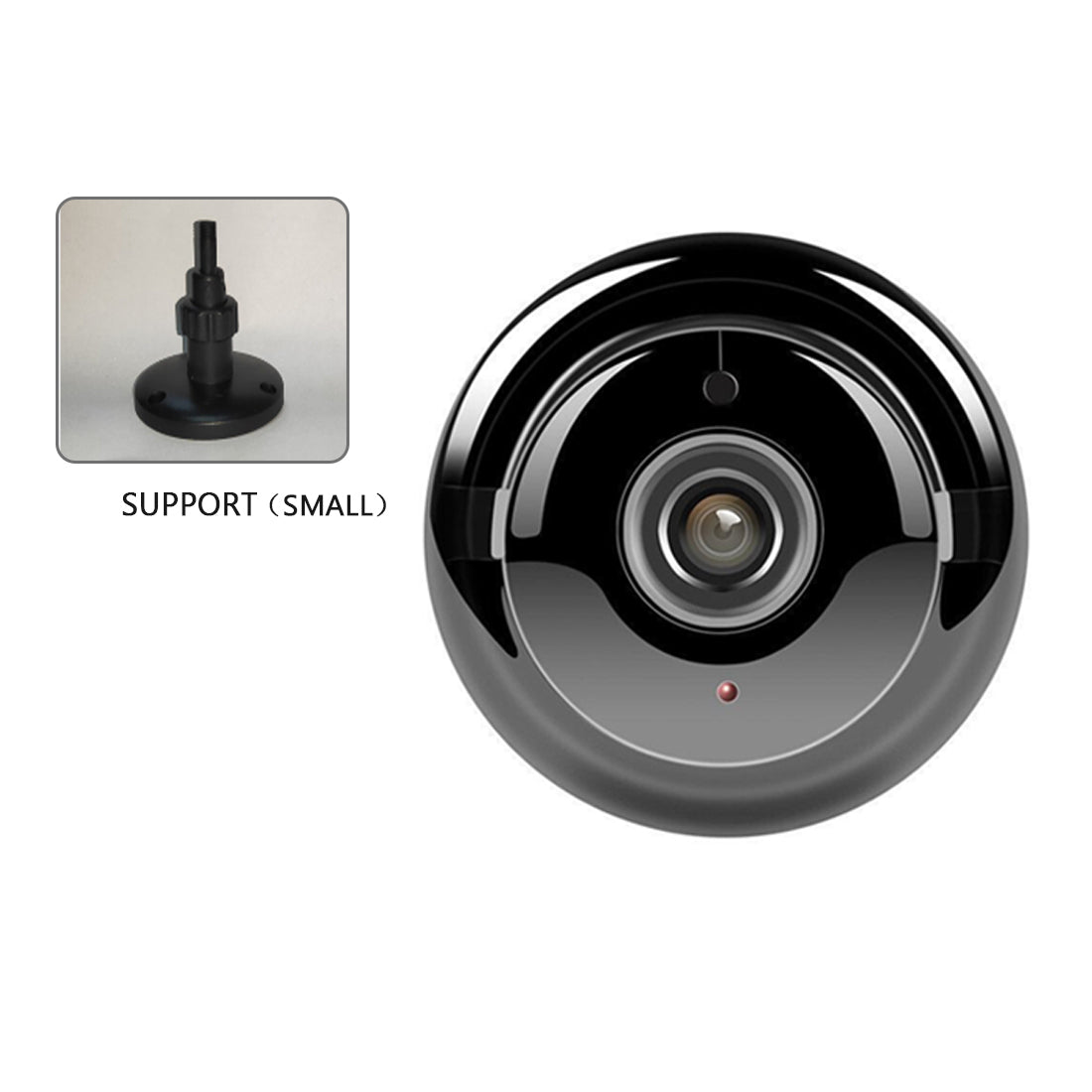 Wireless WiFi camera with stand and memory card from Teal Simba, showing the camera body, adjustable stand, and installed memory card.