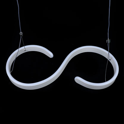 Contemporary Yellow Pandora acrylic LED swirl-shaped light fixture, modern lighting with vibrant design and bright illumination.