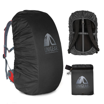 Indigo Eurybia waterproof backpack rain cover for 10L to 90L, waterproof 5000mm, suitable for sports and outdoor activities.