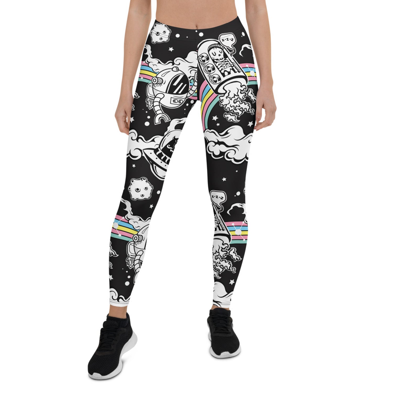 Maroon Sooty Space Leggings for Women featuring celestial print and stretchy fabric, perfect for casual and active wear.