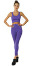 Purple Lazurite Mesh Seamless Set for women, featuring a breathable, stretchy sports bra and leggings in a sleek seamless design.