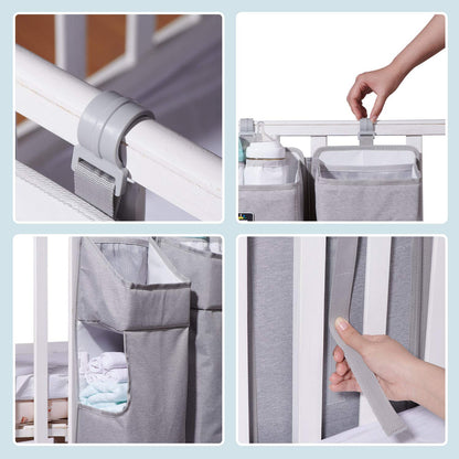 Maroon Chronos baby diaper caddy with dividers for organizing baby essentials, featuring multiple compartments and a sturdy handle.