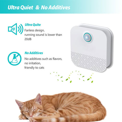 Teal Simba smart cat odor purifier for litter box and pet air cleaning, showing sleek device with air intake and filter components.