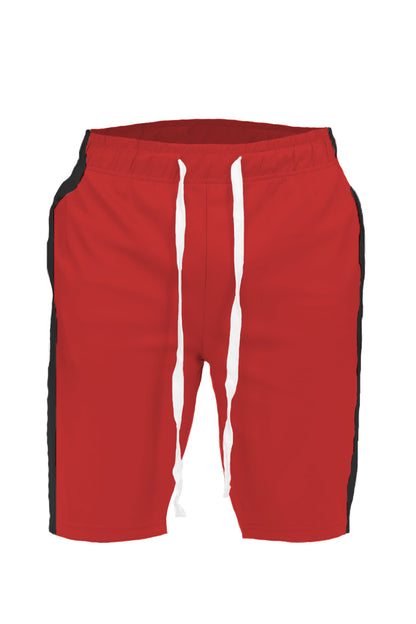 Lime Milo single stripe shorts in light fabric with a casual fit, shown on a model.