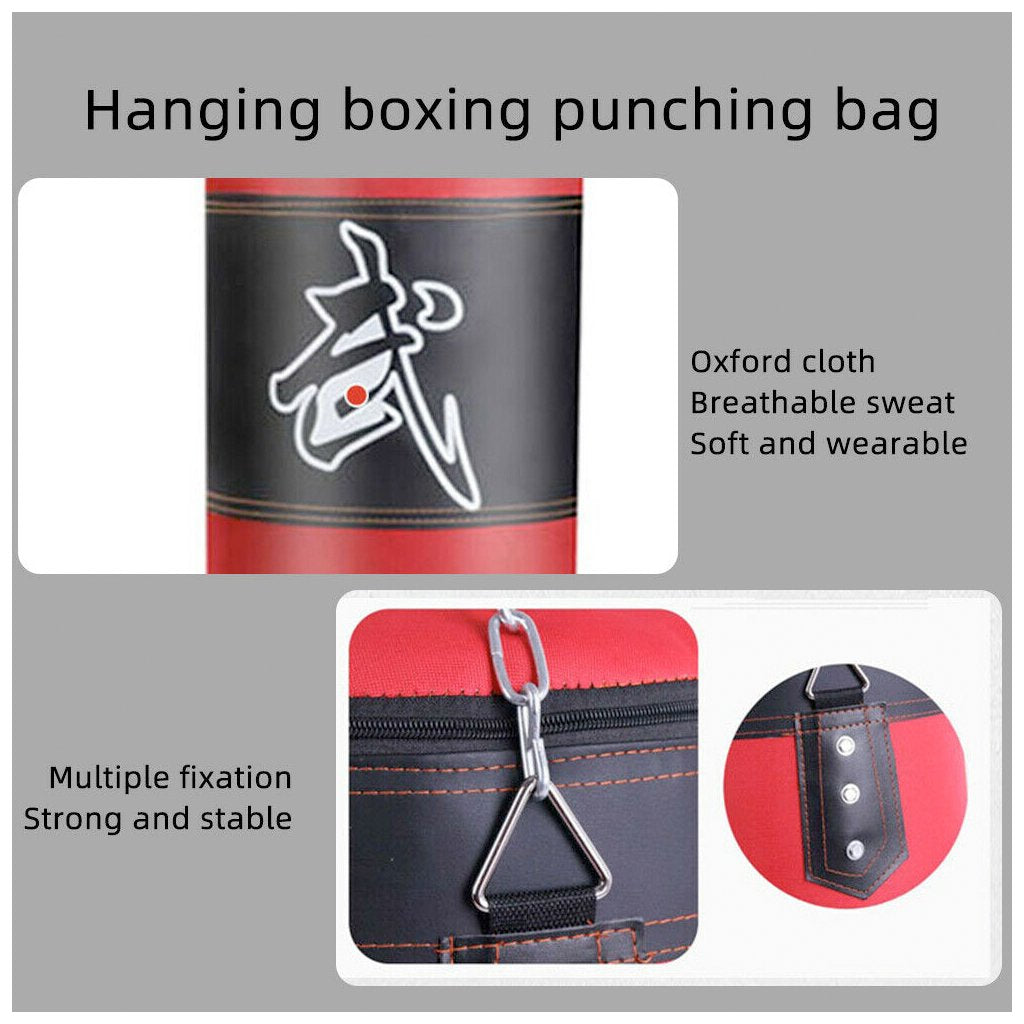 Yellow Pandora boxing trainer fitness punching bag set for boxing workouts, with gloves and hand wraps, designed for home gym use.