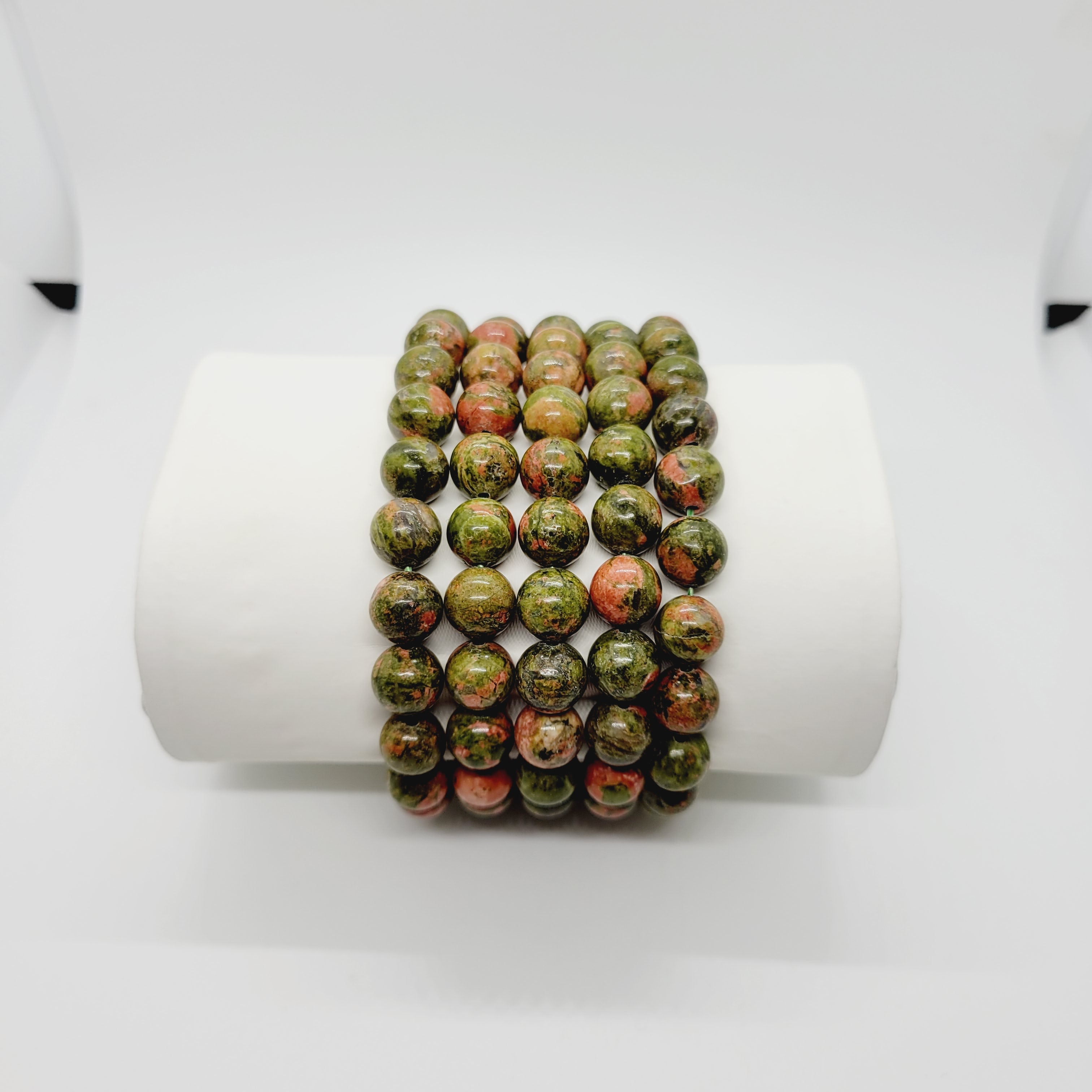 Unikite Jasper stone bracelet by Olive Coeus featuring natural beads with earthy tones, ideal for metaphysical and Reiki practices.