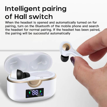 Yellow Pandora Ninja Dragon Power Bass Touch Bluetooth 5.0 T22PRO earbuds with sleek design for mobile and laptop audio.