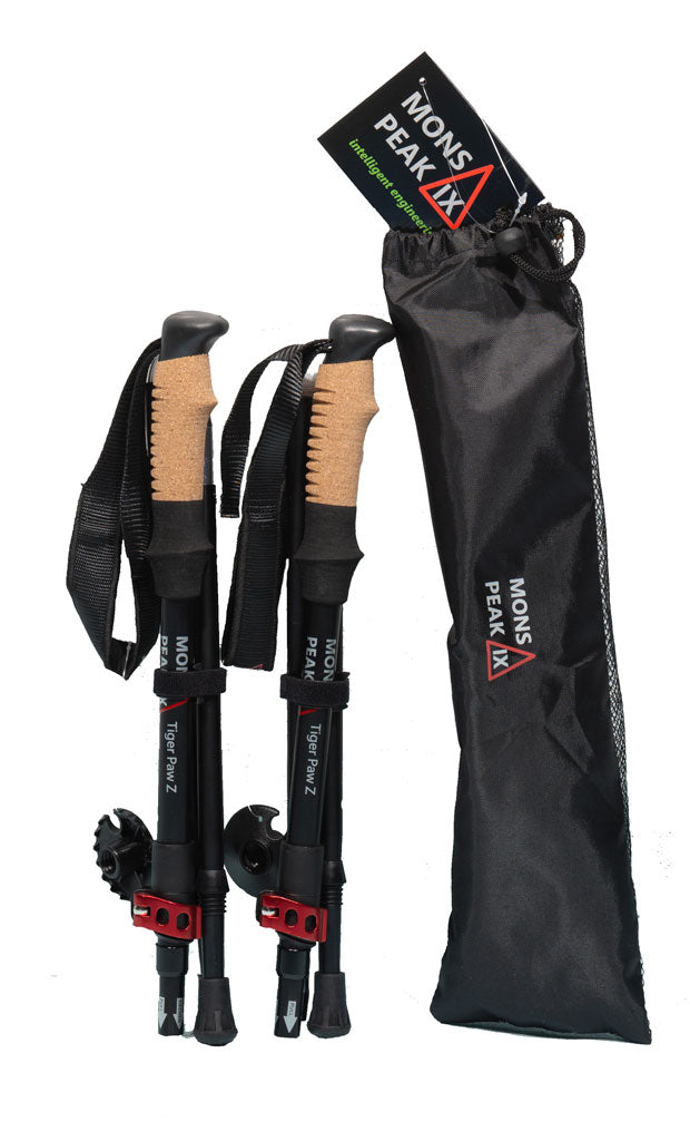 Triangulum Mons Peak IX Tiger Paw Z Trekking Poles, durable trekking equipment with ergonomic handles and adjustable design.
