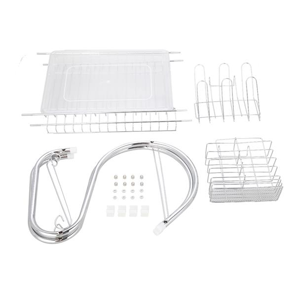 Lilac Milo 2-layer kitchen dish organizer shelf with storage bowls for efficient kitchen organization and drying.
